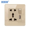 One open USB with universal five holes