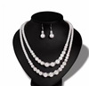 Classic necklace from pearl for bride, chain, set, Aliexpress, European style