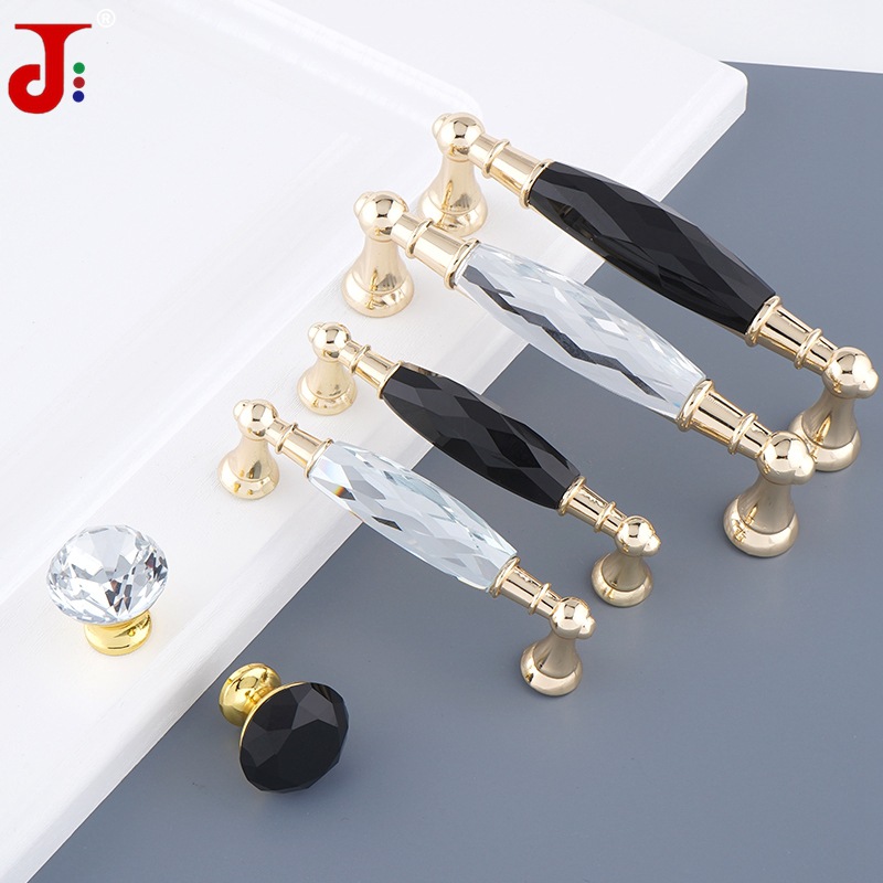 Ventas directas de cristal mango de aleación de zinc muebles mango de gabinete mango de baño mango de puerta de madera mango de hardware mango de oro