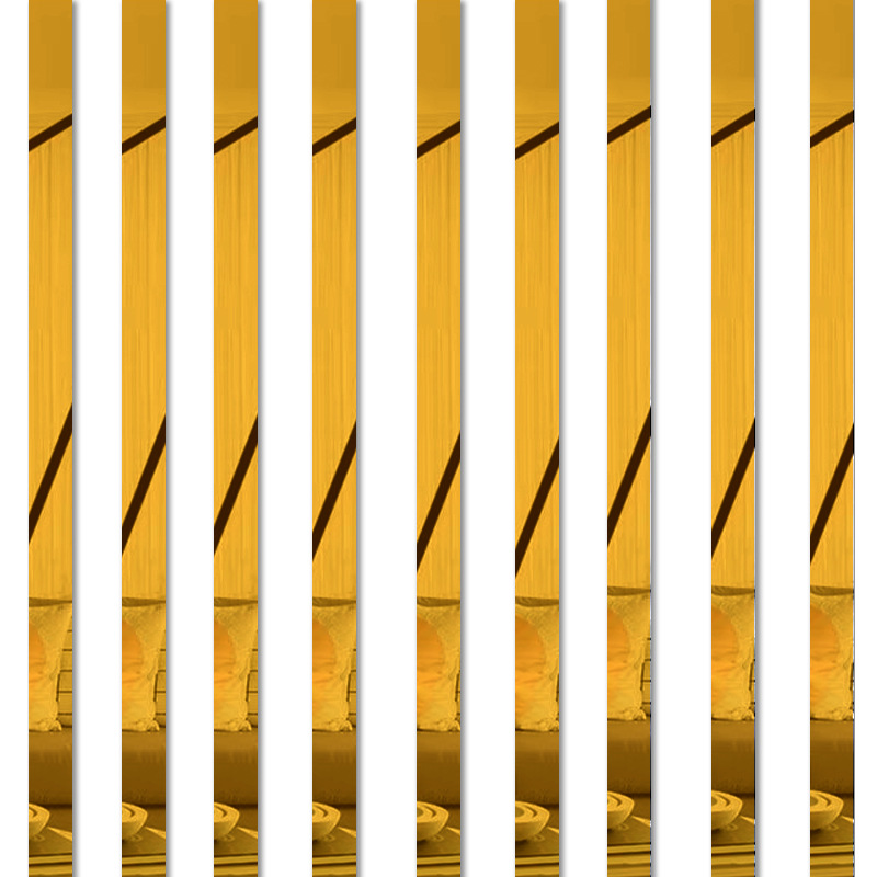 金银色亚克力镜面3d背景墙长条装饰腰线边框墙贴带背胶厂家