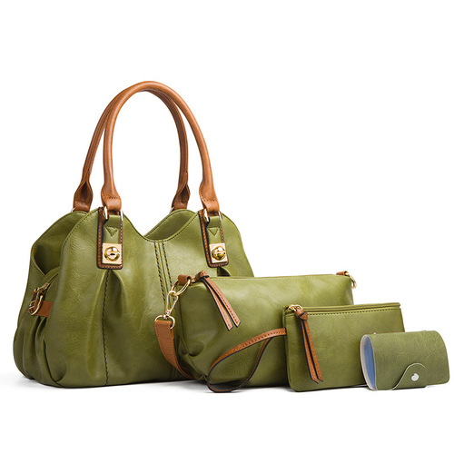 2024 New Retro Two-piece Bag Three-piece Set European and American Fashion Handbag Shoulder Bag Crossbody Bag Factory Wholesale