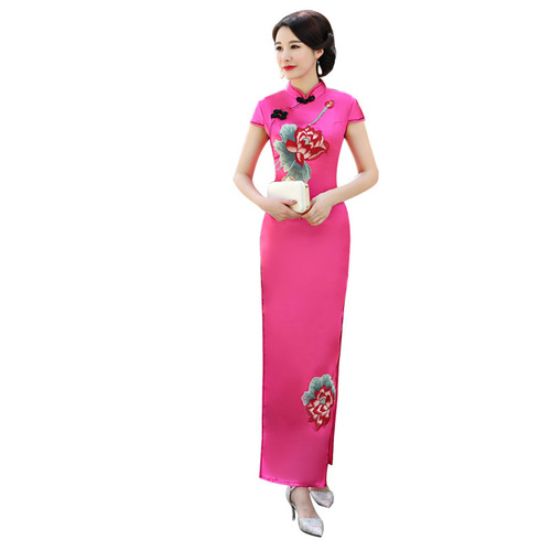 Women China traditional Chinese dresses oriental qipao dresses Cheongsam retro stage performance dress banquet art show cheongsam