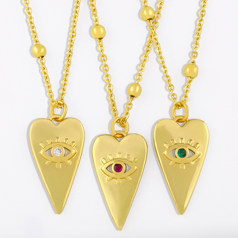 devilu0027s eye heart-shaped pendant necklace