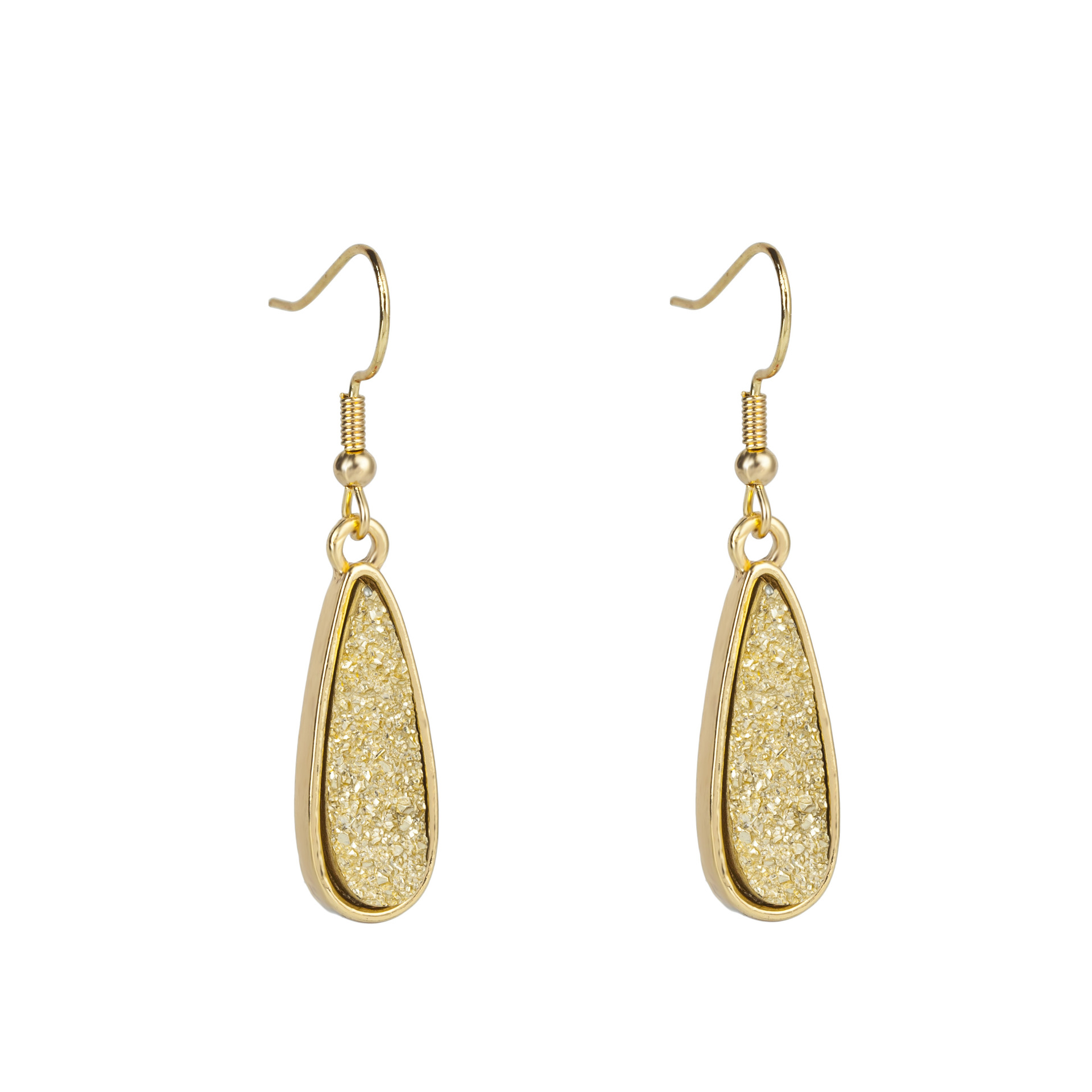 1 Pair Simple Style Water Droplets Plating Alloy Drop Earrings display picture 3