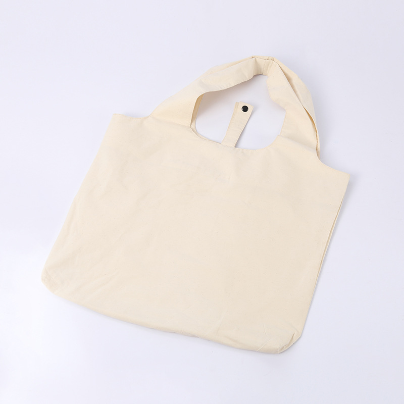 All-cotton canvas bag, eco-friendly and convenient foldable supermarket shopping bag, high-quality large capacity hand-held cross-body tote bag