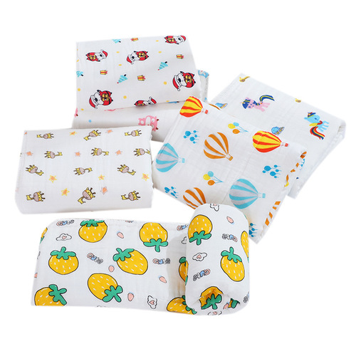 Summer thin four-layer 90*90 gauze wrap baby cotton bath towel wrap newborn baby summer wrap