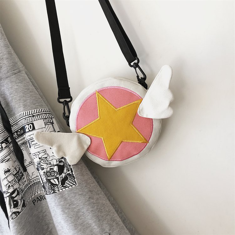 Japanisches Weiches Mädchen Anime Peripherie Niedlichen Cartoon Magic Sakura Leinwand Umhängetasche Mädchen Süße Lustige Persönlichkeit Tasche display picture 96