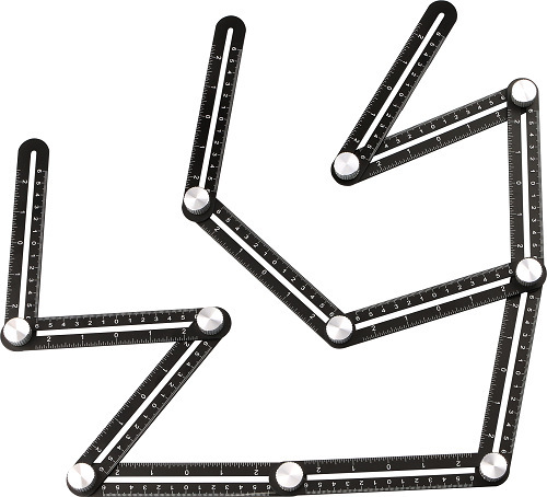 Multifunctional special-shaped brick laying tile artifact twelve folding ruler masonry floor tile laying tool aluminum alloy four folding ruler