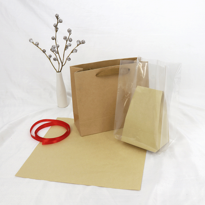 多种尺寸扇形牛皮纸茶叶包装袋通用茶叶包装袋手提袋组合套装