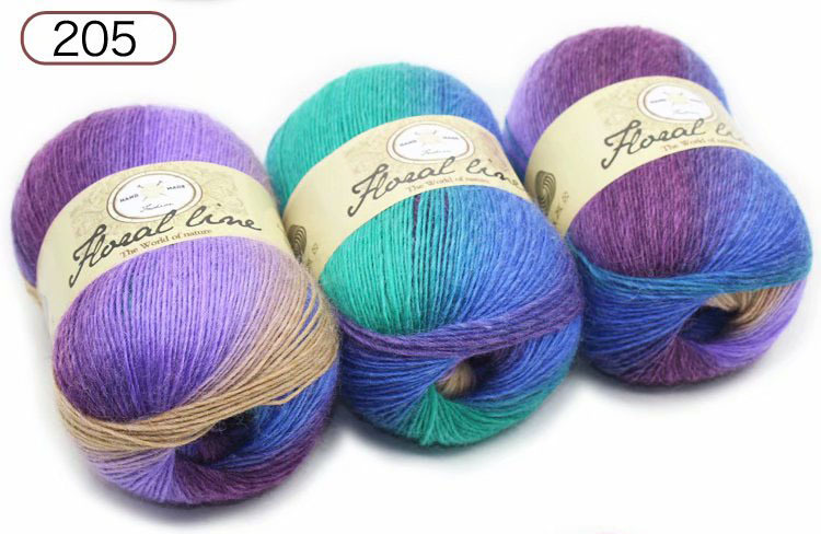 Una sola hebra sección teñida hilo degradado color lana tejida a mano bufanda sombrero lana Arco Iris lana al por mayor