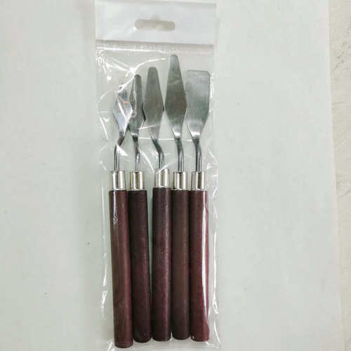 Stainless steel art oil painting knife palette knife painting supplies wooden flat tip paint scraper blade