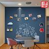 double-deck magnetic blackboard Wall stickers chalk blackboard household remove teaching train to work in an office children Magnetic force