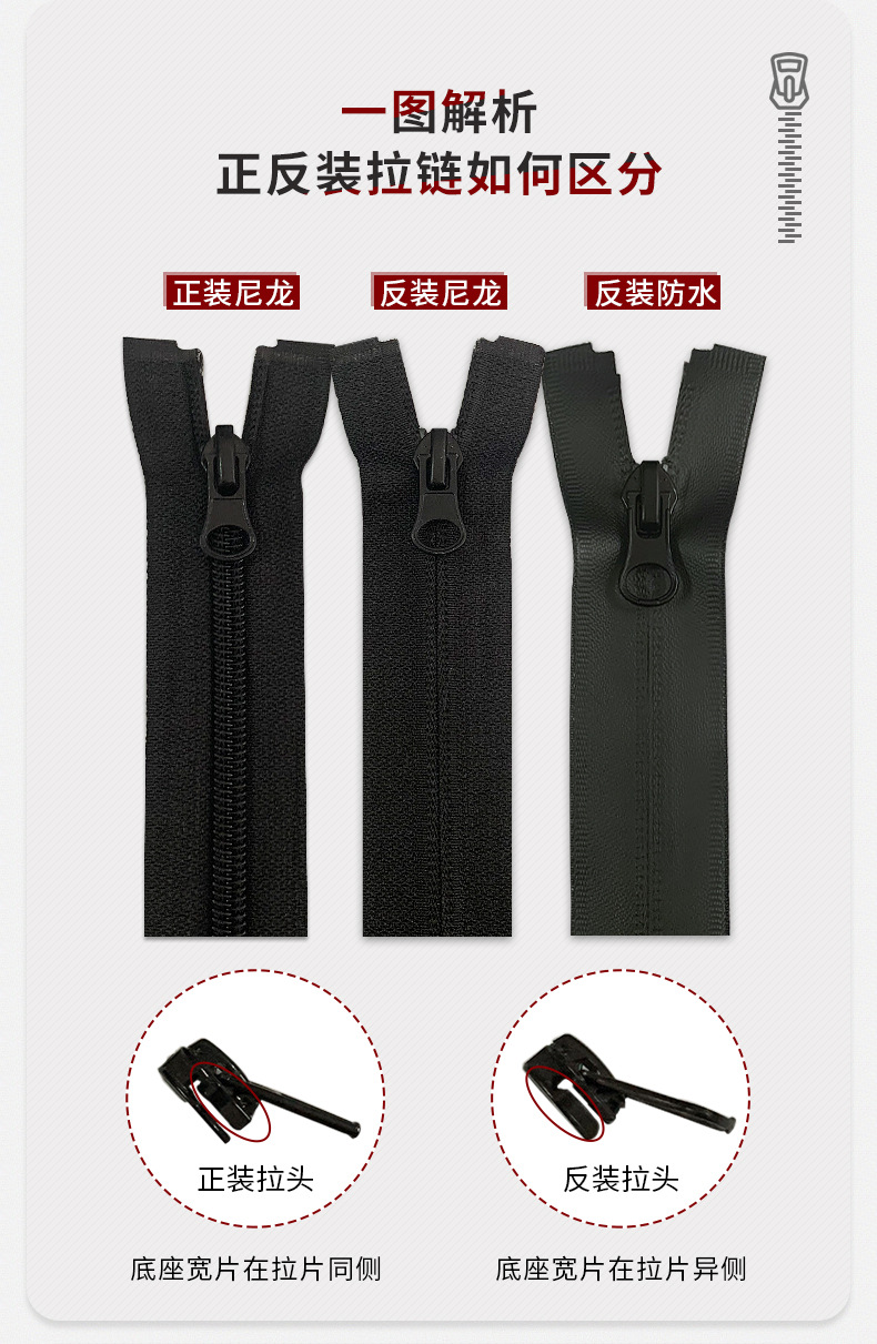 5号尼龙开尾拉链，服装开口拉锁，7#塑料条装拉链