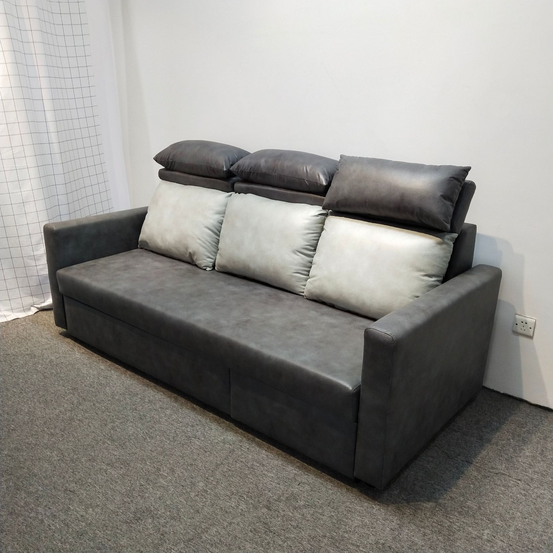 Sofá cama de tela de tecnología de doble propósito 1.8m 2.1m pequeño apartamento de sala de estar sofá cama plegable multifuncional