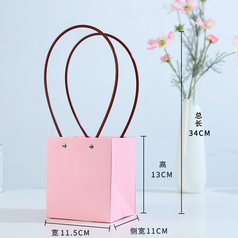 Bolsa de arreglos florales de papel kraft, paquete de ramo, caja de mano al por mayor, floristería, arte floral, material de embalaje de bricolaje, bolsa de mano de flores