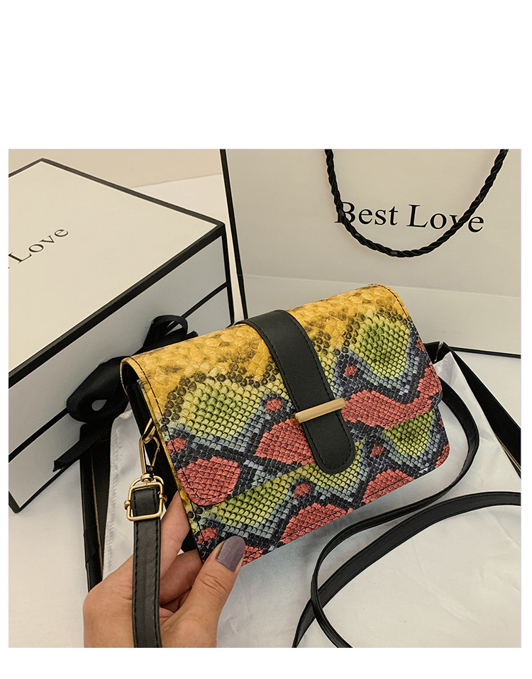 New Fashion All-match Retro Snakeskin Pattern Chain Small Square Bag display picture 37