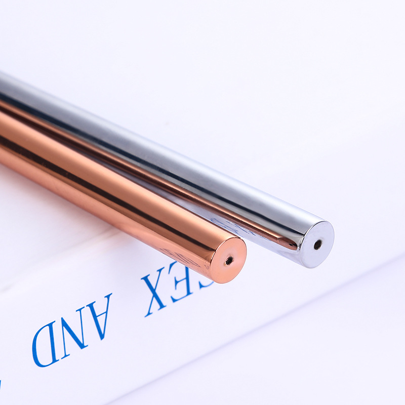 Suministro directo de fábrica pluma firma de latón galvanoplastia aro de oro palo negocio del grano pluma suministros de oficina pluma de metal letras personalización