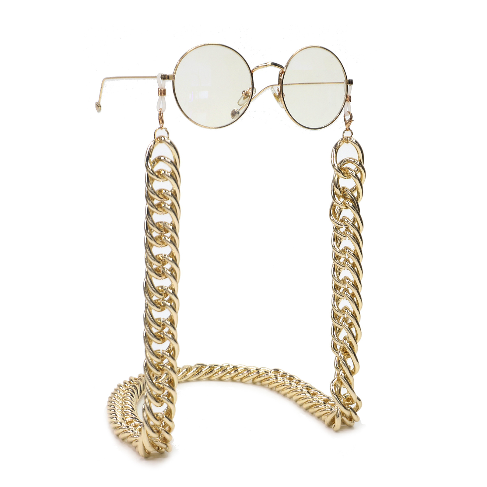 Fashionable And Simple Color Retention Gold Thick Aluminum Chain Glasses Rope Metal Glasses Chain Wholesale Nihaojewelry display picture 3