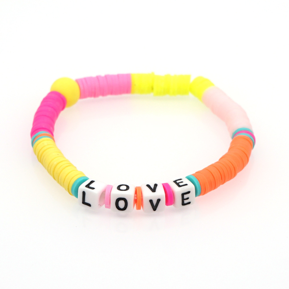 Fashion Trendy  Vacation Beach Style Color Soft Ceramic Letters Bracelet Female Jewelry Nihaojewelry Wholesale display picture 13
