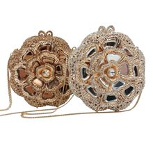 跨境速卖通缕空金属镶钻晚宴包外贸女士宴会礼服满钻手拿时装包新