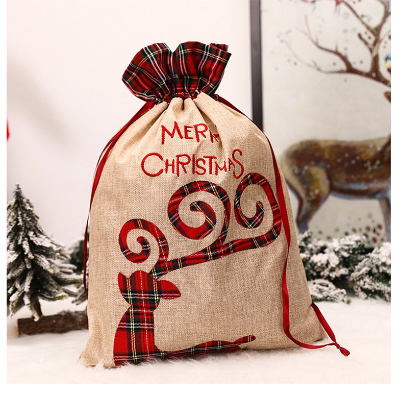 Christmas Cartoon Style Santa Claus Elk Cloth Party Gift Bags 1 Piece display picture 3