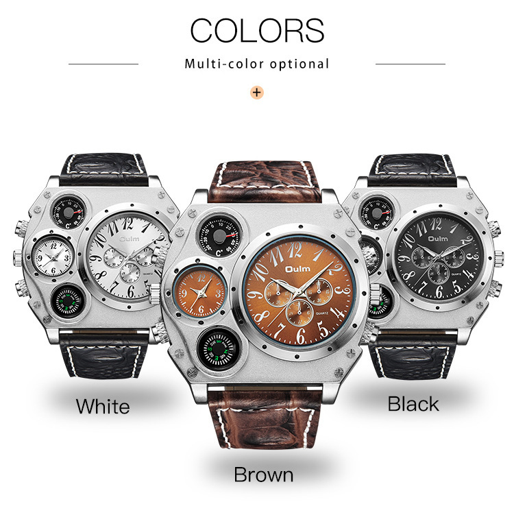 Round Dial Shape Retro Solid Color Buckle Quartz Watch Men's Watches