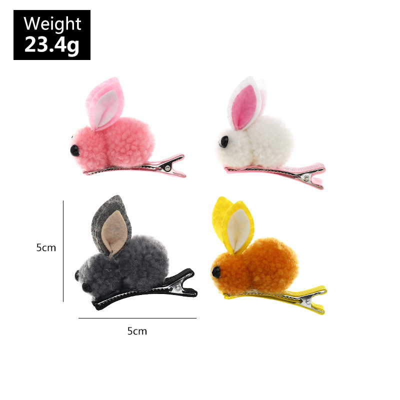 Children's Rabbit Plush Hairpin display picture 2