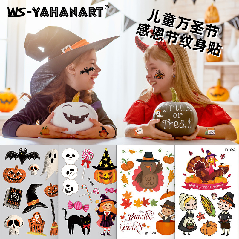 Amazon Children Cartoon Halloween Thanksgiving Funny Tattoo Sticker Environmentally Friendly Waterproof Tattoo Sticker Amazon Children Cartoon Halloween Thanksgiving Funny Tattoo Sticker Environmentally Friendly Waterproof Tattoo Sticker