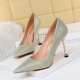 17189-1 Korean sexy high-heeled shallow mouth pointed sparkle Sequin cloth thin heel high-heeled women's shoes wedding shoes single shoes