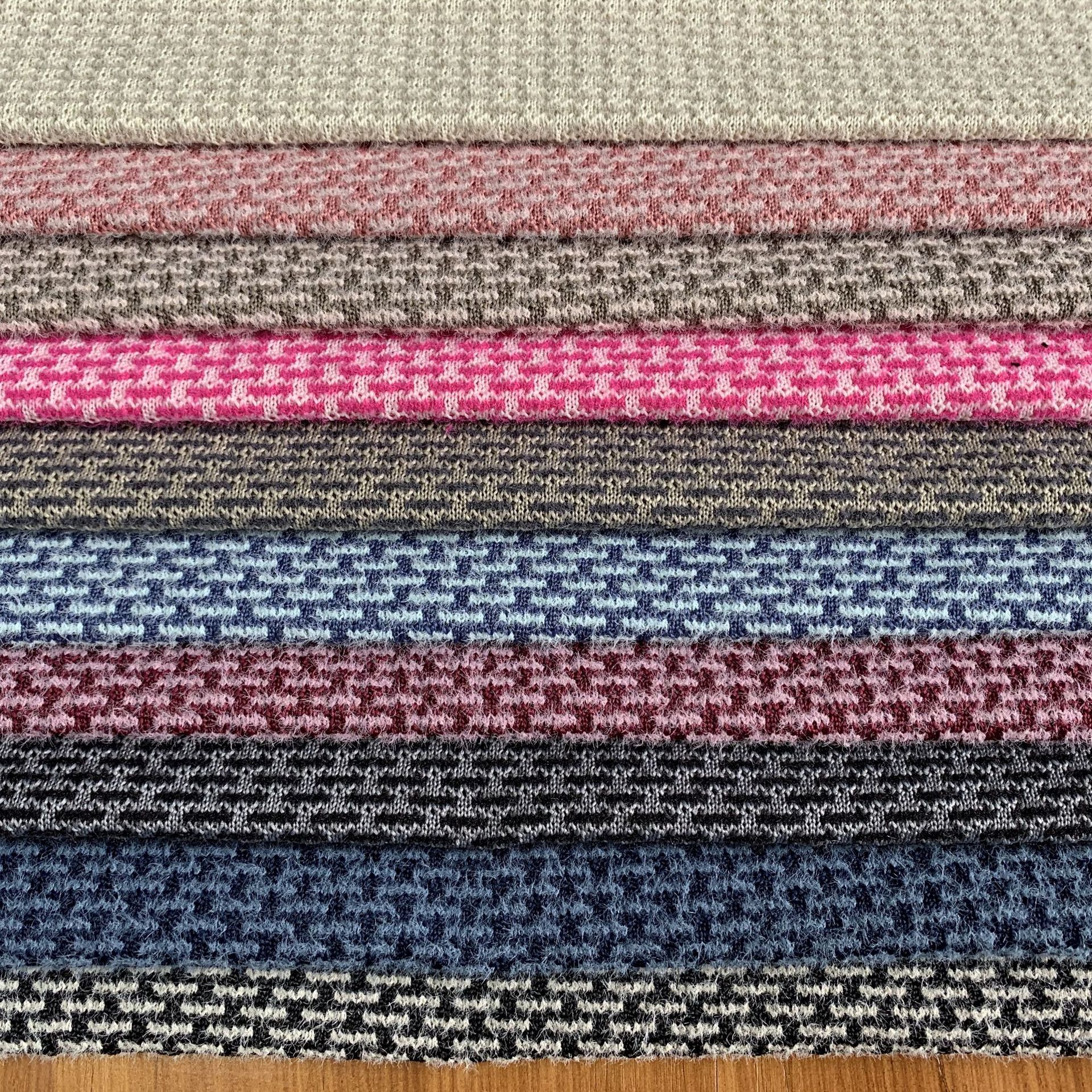 秋冬新款3D真飞织面料针织提花仿貂毛材质针织布料家居飞织鞋面布