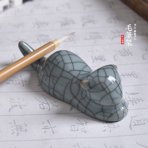 Practice Celadon Pen Rest Every Day Ceramic Brush Four Treasures of the Study Supplies Multifunctional Ruler Weight Paper Pen Mountain Pen Rest
