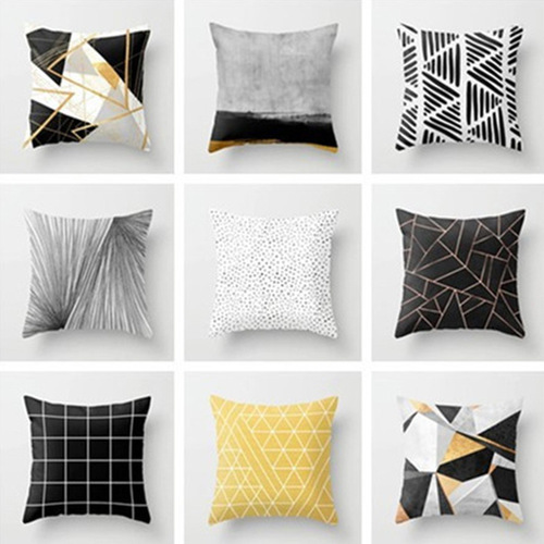 New Geometric Abstract Pillow Cover Peach Skin Office Cushion Cover Car Cushion Cover Lumbar Pillow Cover
