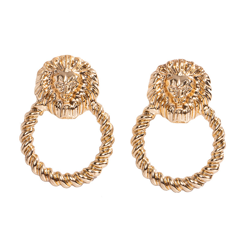 Lion  Retro Fashion Trend Earrings Wholesale Nihaojewelry display picture 5