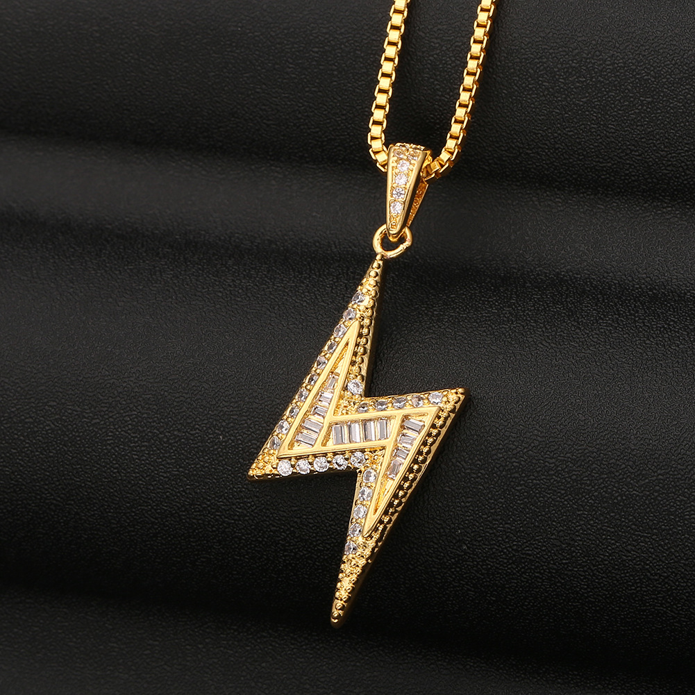 Fashion Lightning Copper Inlaid Zircon Necklace Wholesale display picture 3