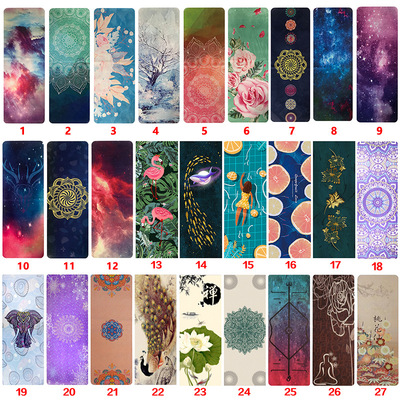 Suede Rubber mats fold Suede Yoga Mat lengthen Widen printing Yoga blanket One piece On behalf of