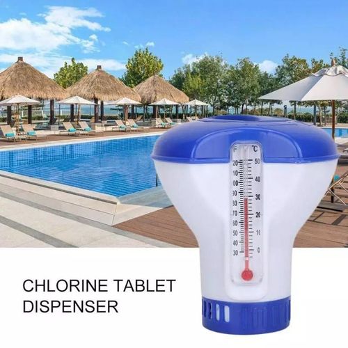 Swimming pool with temperature gauge, floating water pills, floating cups, swimming pool disinfection, automatic dosing device, 5 inches