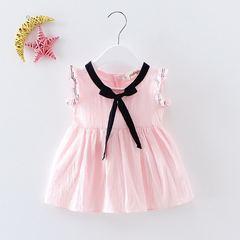 一件代發韓國版童裝童裙2023女童連衣裙夏兒童公主裙寶寶蝴蝶結裙