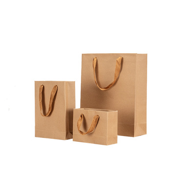 牛皮纸袋 方底手提袋棕色袋 横款数款规格定做LOGO