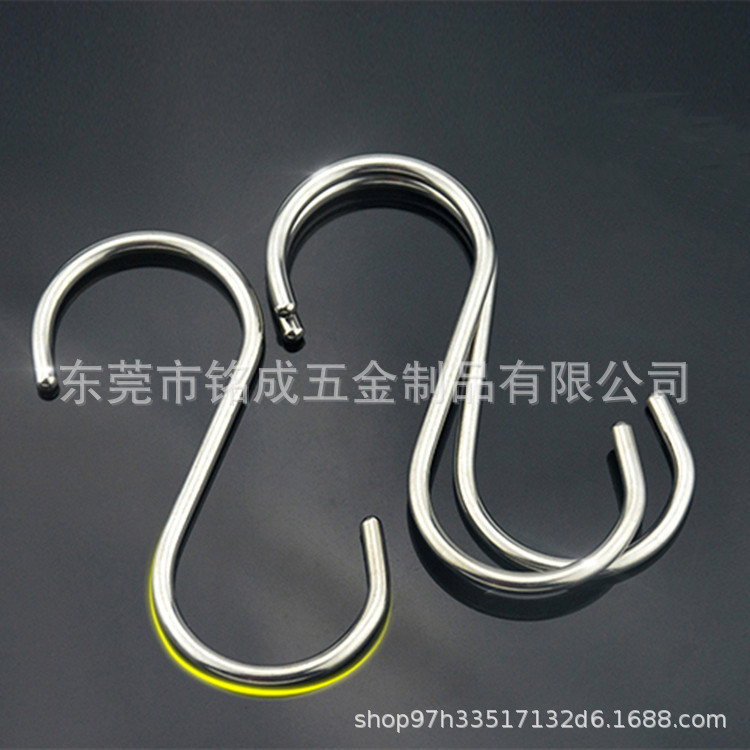 En stock venta cocina de acero inoxidable en forma de S gancho de pared Puerta de armario gancho pequeño mediano y grande de metal sin clavos S gancho