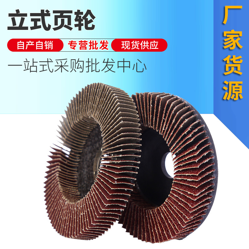 立式页轮100竖式叶轮 铁芯不锈钢打磨百叶片花叶轮盘型页轮