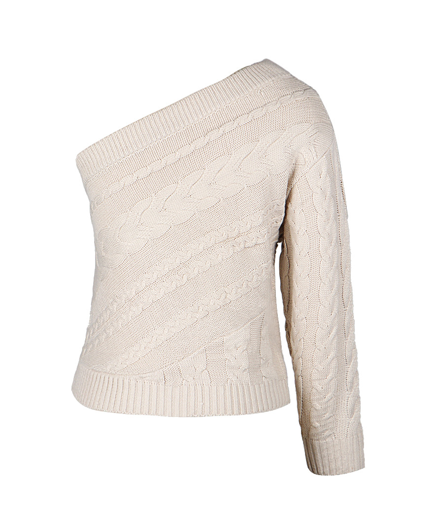 sexy strapless long-sleeved knit sweater  NSLK10742