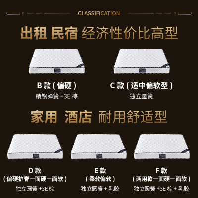 席梦思家用床垫席梦思弹簧床垫20厘米床垫租房专用床垫硬垫经济型|ru
