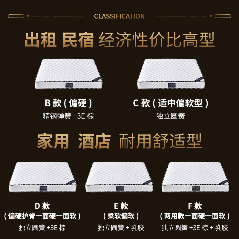 席梦思家用床垫席梦思弹簧床垫20厘米床垫租房专用床垫硬垫经济型|ru