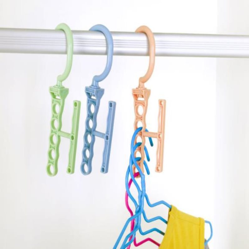 Hanger Rotated 360 Degrees Five-hole Magic Hanger Drying Hanger Wholesale display picture 5
