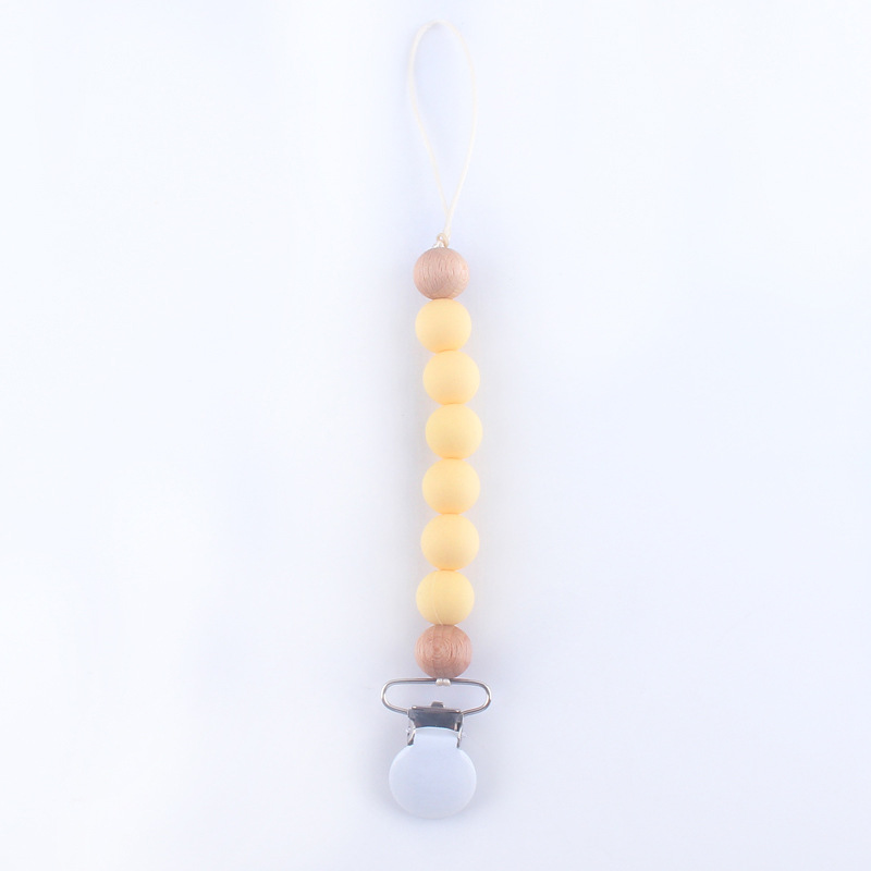 Bebé silicona chupete cadena perlas de silicona chupete clip cadena mordedor amoladora anti-gota cadena anti-perdido cadena