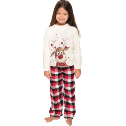 Pant Co-ord Set Sets Type Home, Party Occasion Family Look Reindeer Printing Pant Co-ord Set T-shirt Two-Piece Sets