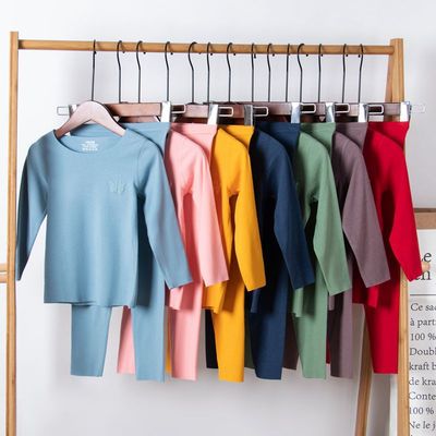 兒童德絨內衣套裝 無骨發熱薄絨秋衣秋褲中小童保暖內衣家居服