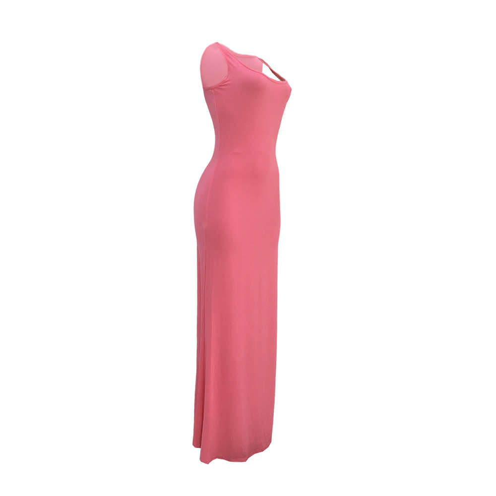 venta caliente nueva moda sexy color sólido vestido de oscilación grande NSOJS59008