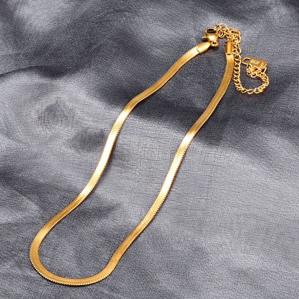 Großhandel Schmuck Einfache Schlangenkette Titanstahl Halskette Nihaojewelry display picture 2