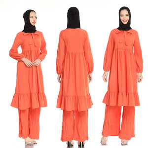 The manufacturer directly supplies edodo's new Muslim women's casual suit and national style dress two-piece set 2028